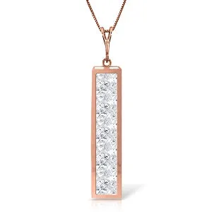 14K Solid Rose Gold Natural Rose Topaz Necklace Gemstone