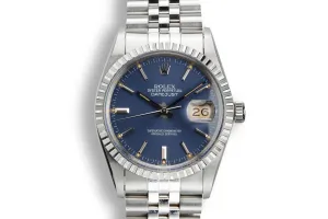 1984 Rolex DateJust 16030 Blue Dial with Box and Papers