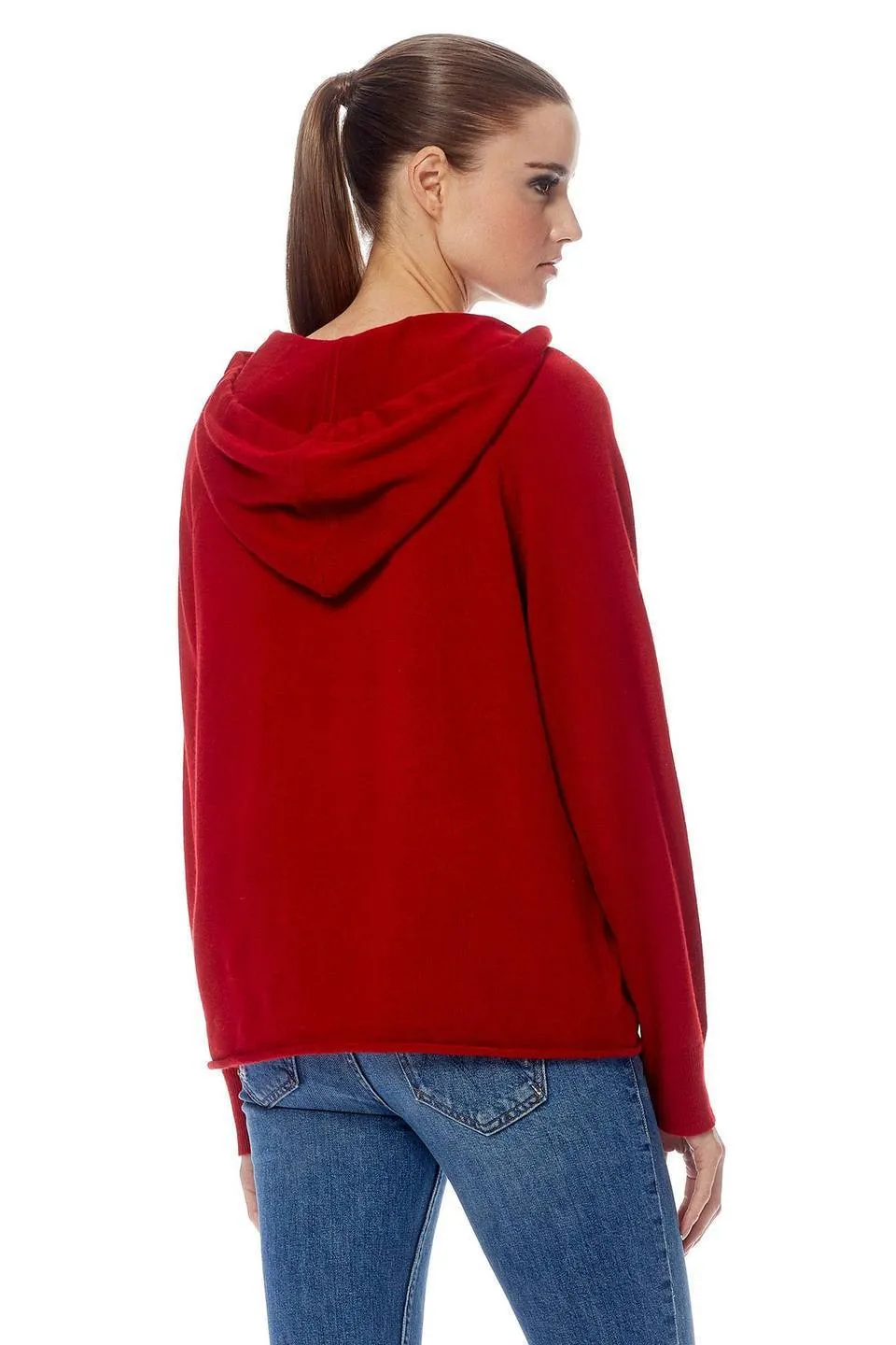 360 Cashmere - Collegiate Skull Hoodie in Ruby/Chalk Skull