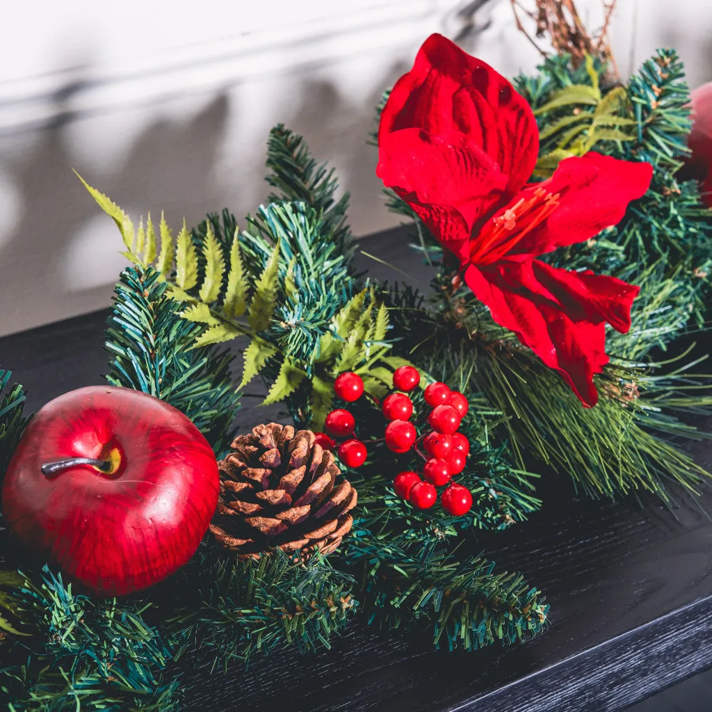 Amaryllis/Apple Garland Red