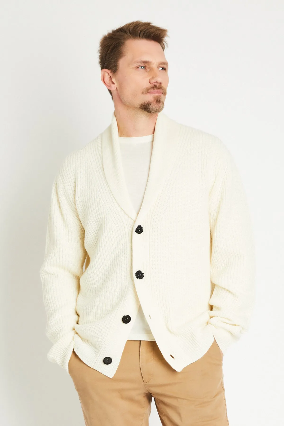   Beryll Spencer Cashmere Cardigan | Chalk