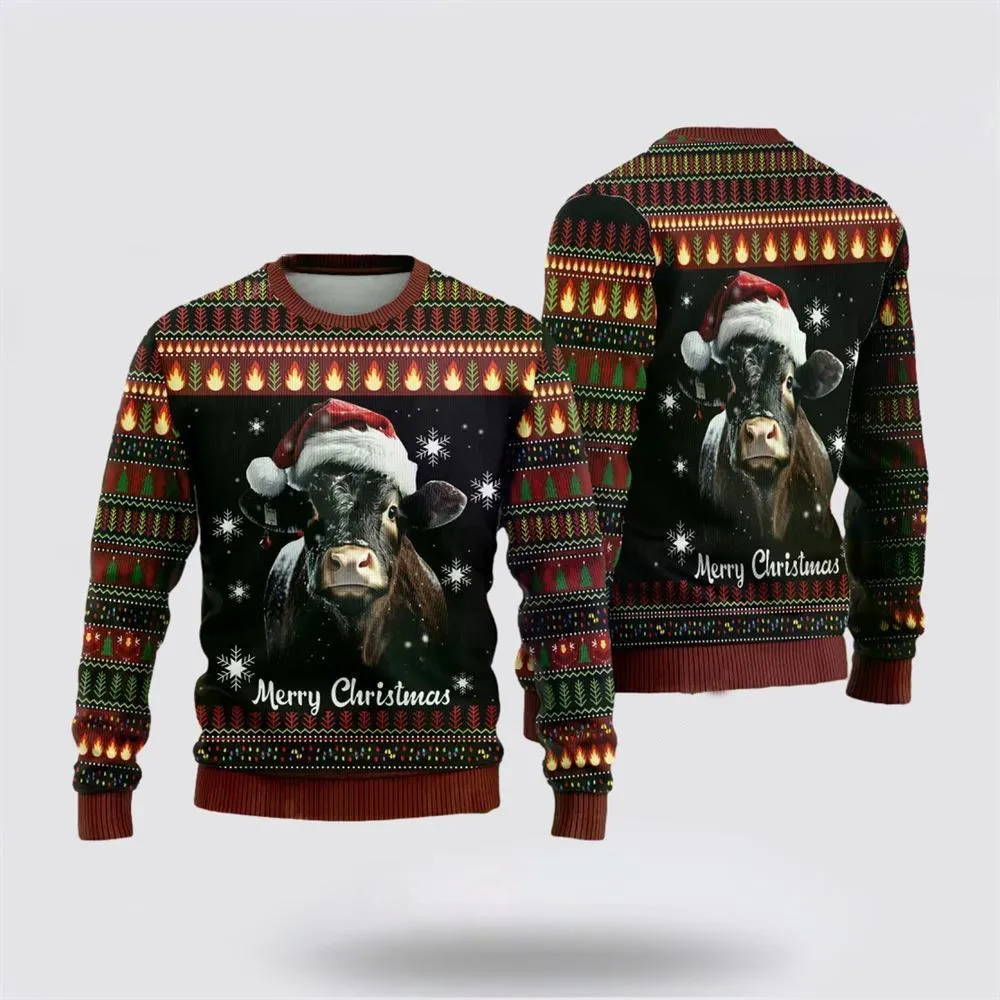 Black Angus Cows Ugly Christmas Sweater, Farm Sweater, Christmas Gift, Best Winter Outfit Christmas