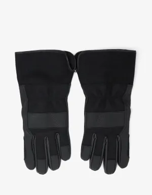 Black Leather & Wool Gloves -