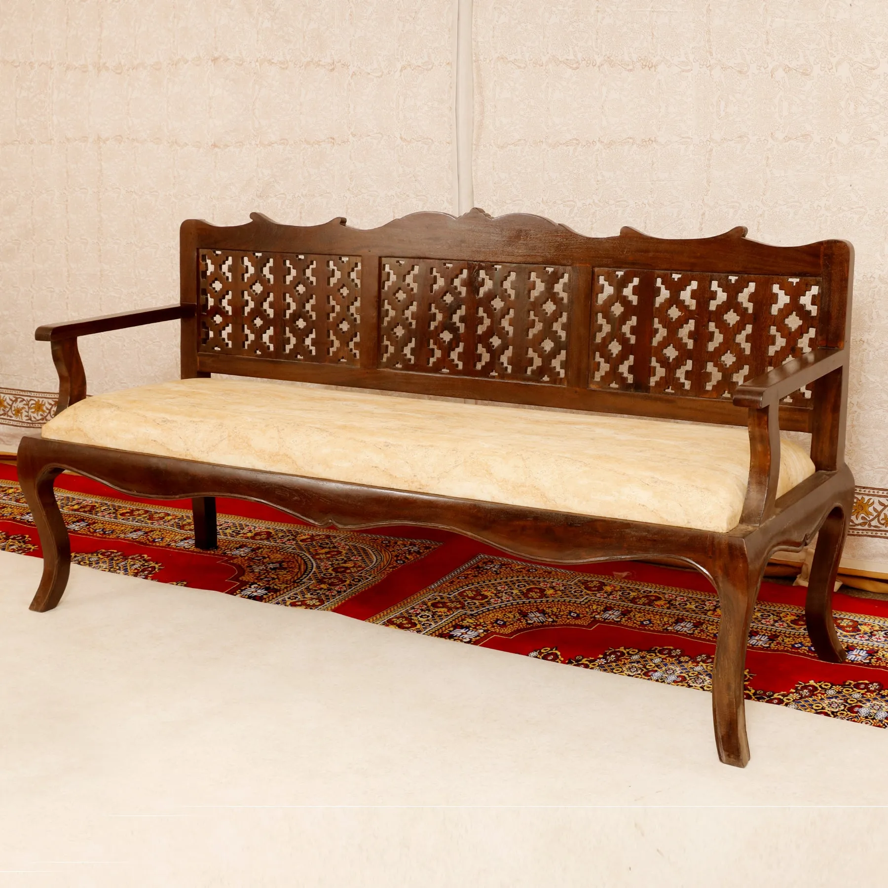 Classic carved romes 3 seater sofa