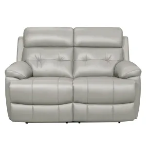 Homelegance Furniture Lambent Double Reclining Loveseat in Silver Gray