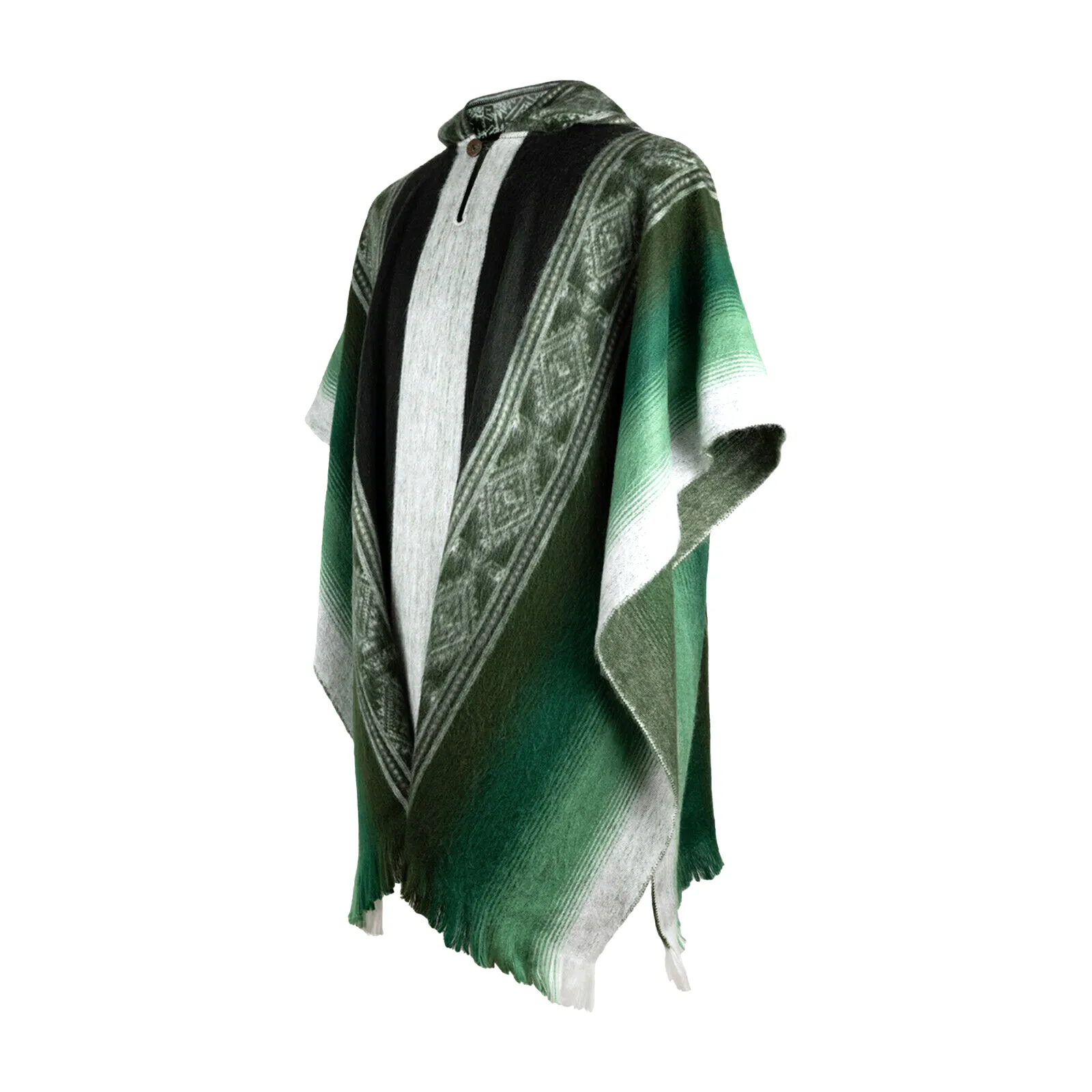 Isazi - Lightweight Baby Alpaca Hooded Poncho - Emerald Green - Unisex