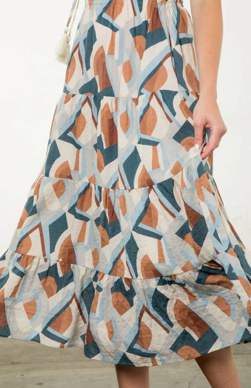 Marsha Geometric Printed Midi THML Dress