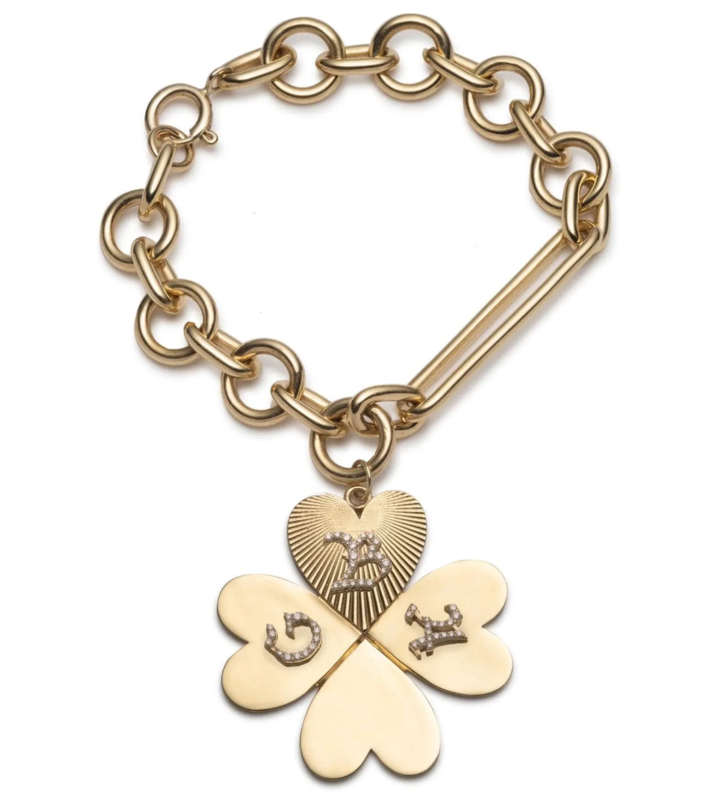 Personalized Oversized Clover: Mixed Oversized Clip Bracelet