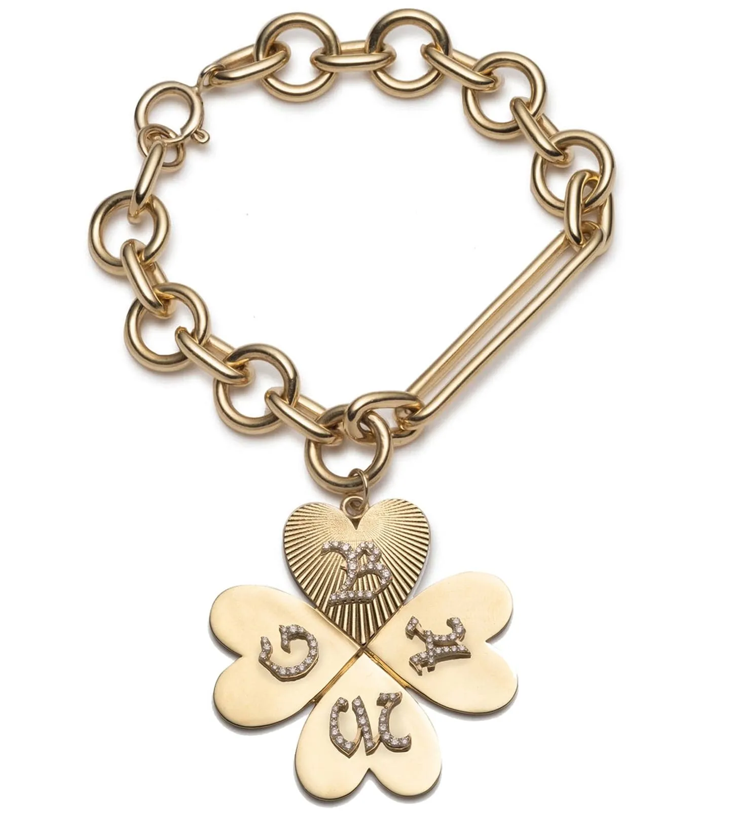 Personalized Oversized Clover: Mixed Oversized Clip Bracelet