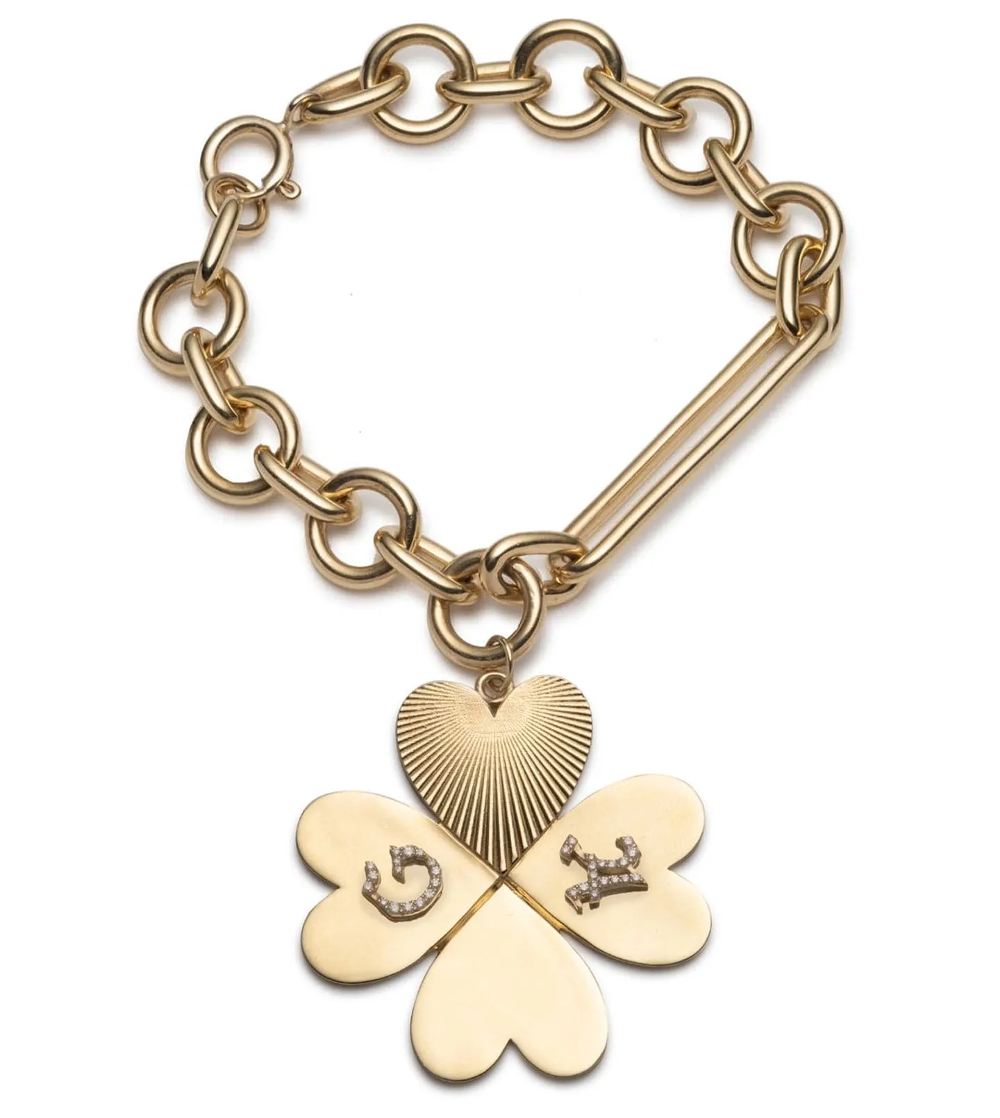 Personalized Oversized Clover: Mixed Oversized Clip Bracelet