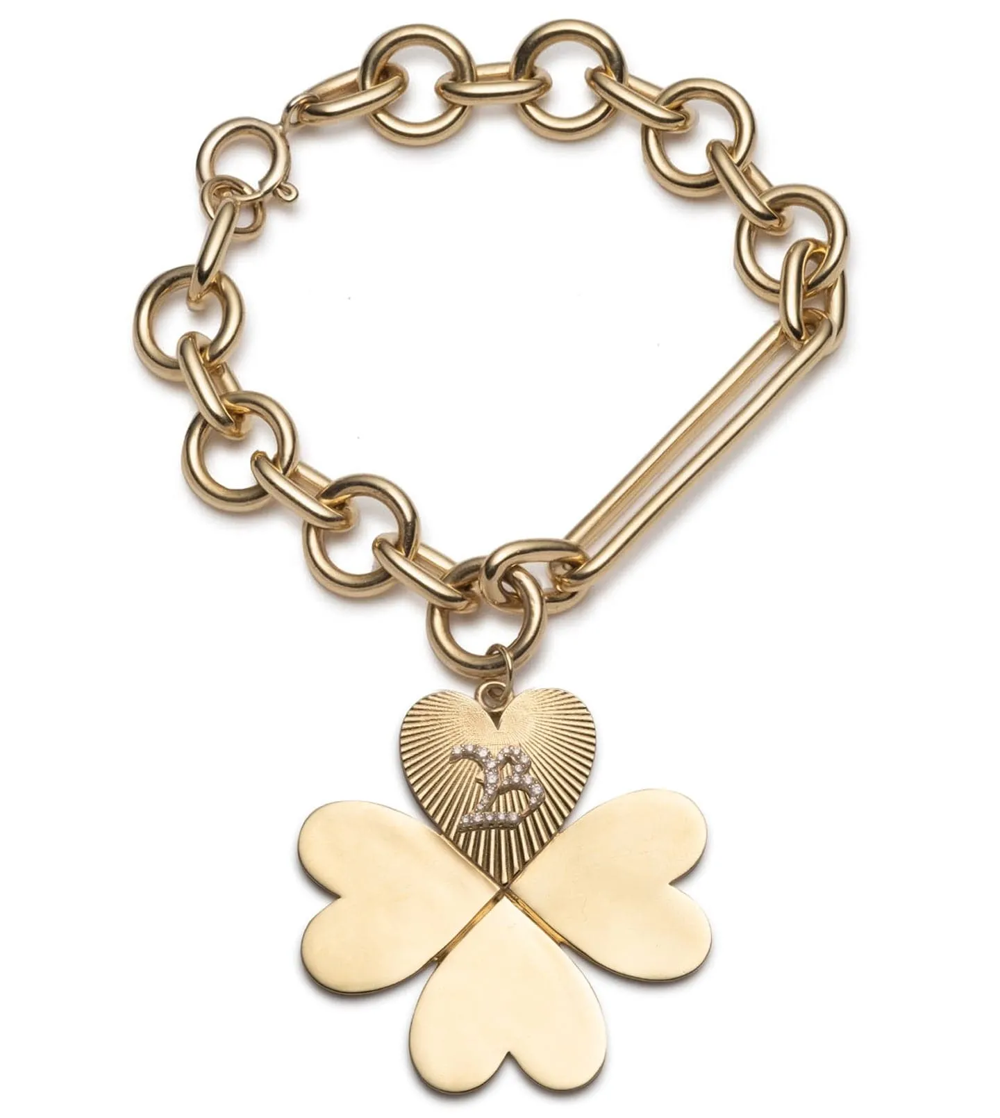 Personalized Oversized Clover: Mixed Oversized Clip Bracelet