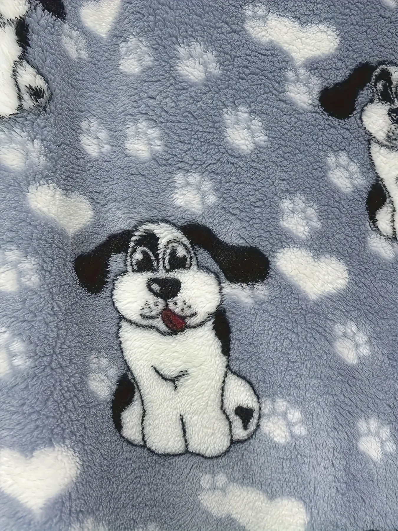 Plus Size Dog Print Flannel Blanket Hoodie, Winter Soft And Cozy Plush Hooded Outwear, Women's Plus Size Clothing