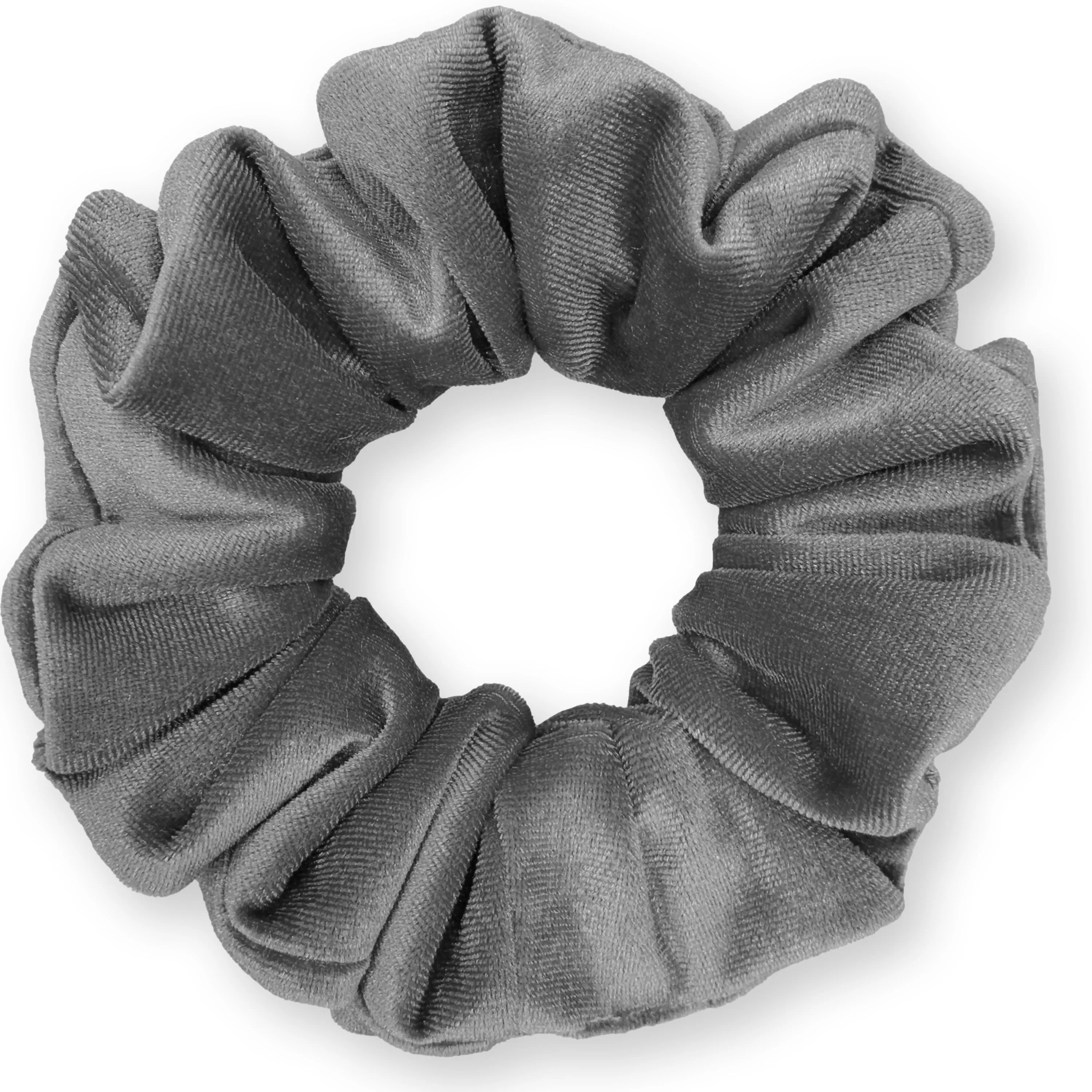 Plush Velvet Scrunchie Available in 3 Sizes Made in the USA Gray