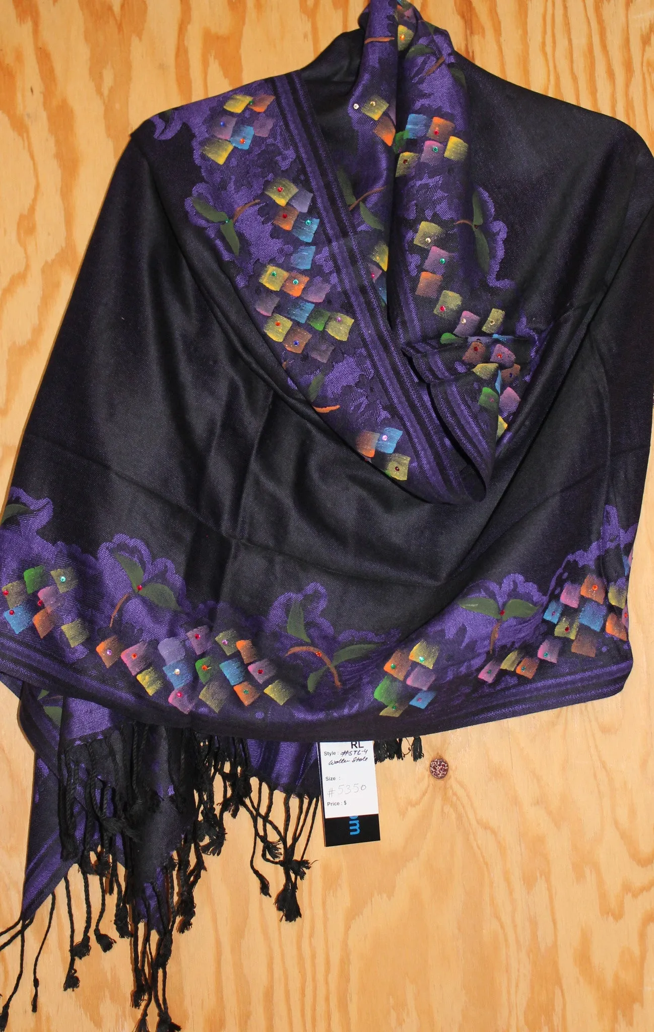 Shawl 5352 Pashmina Angora Kashmiri Wool Blend Stole Wrap Shieno Saris