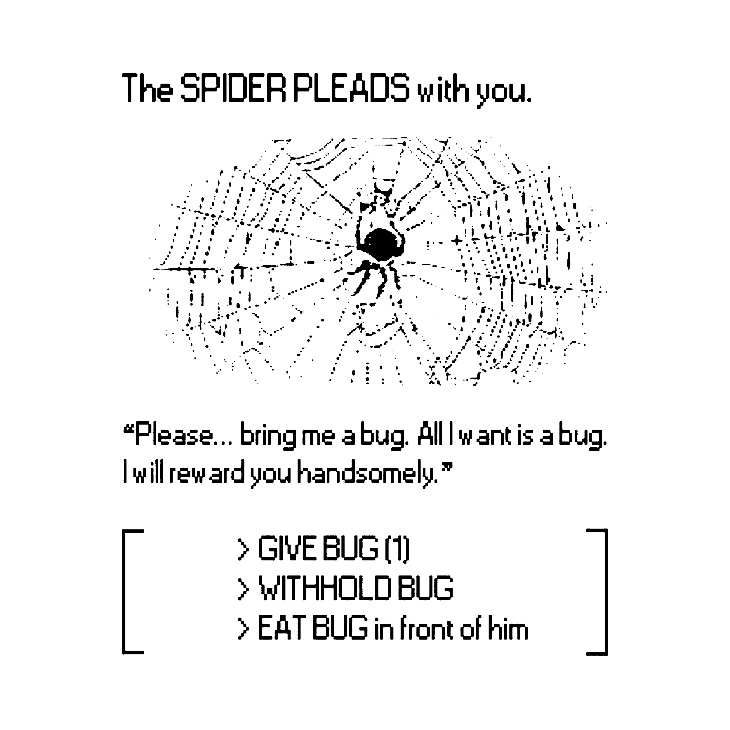 Spider Pleads Text Adventure Slim Fit Tee