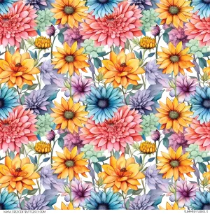 Summer Floral 3 Printed Vinyl Sheet/Wrap