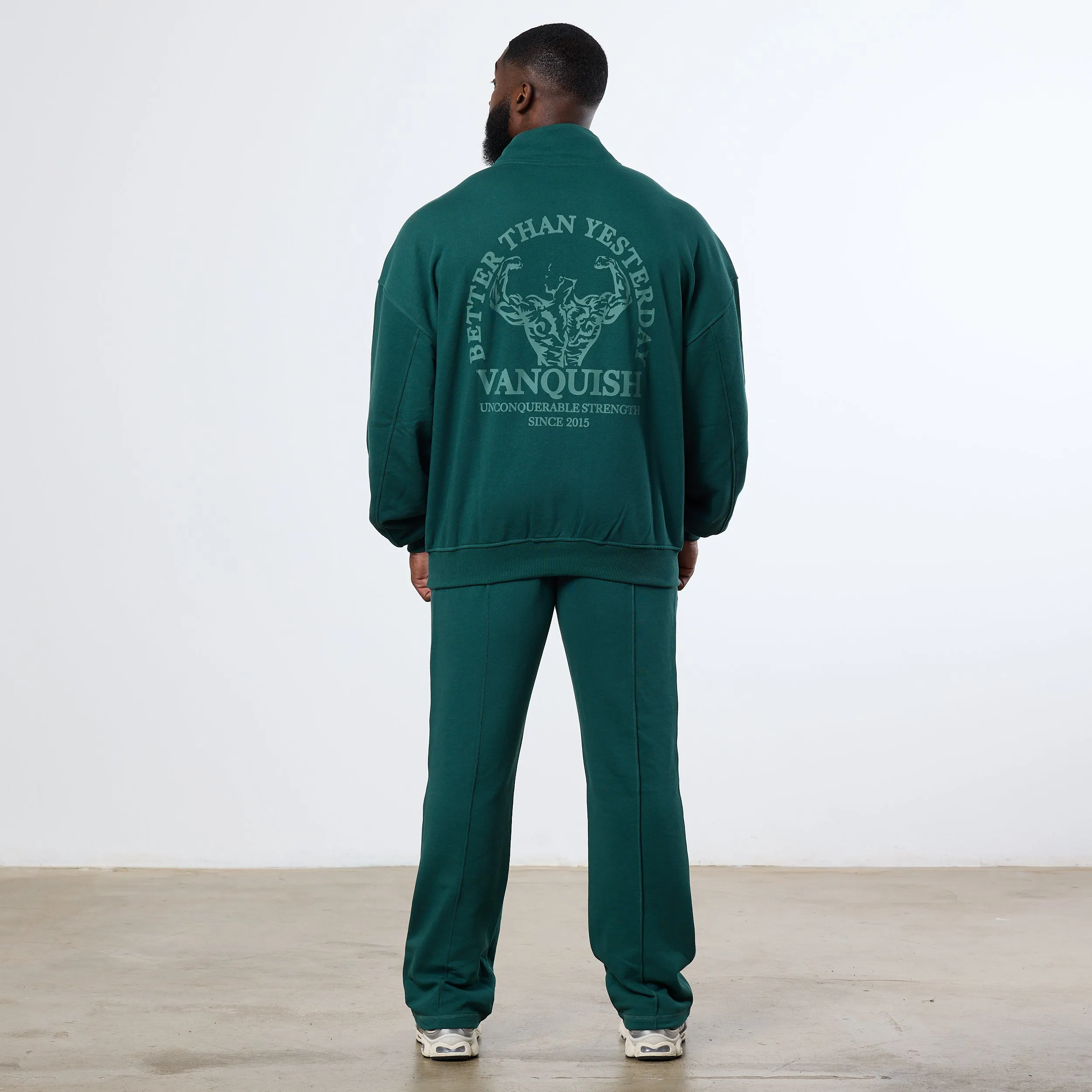 Vanquish Forest Green Unconquerable Strength Quarter Zip Sweater