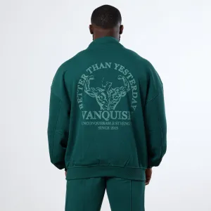 Vanquish Forest Green Unconquerable Strength Quarter Zip Sweater