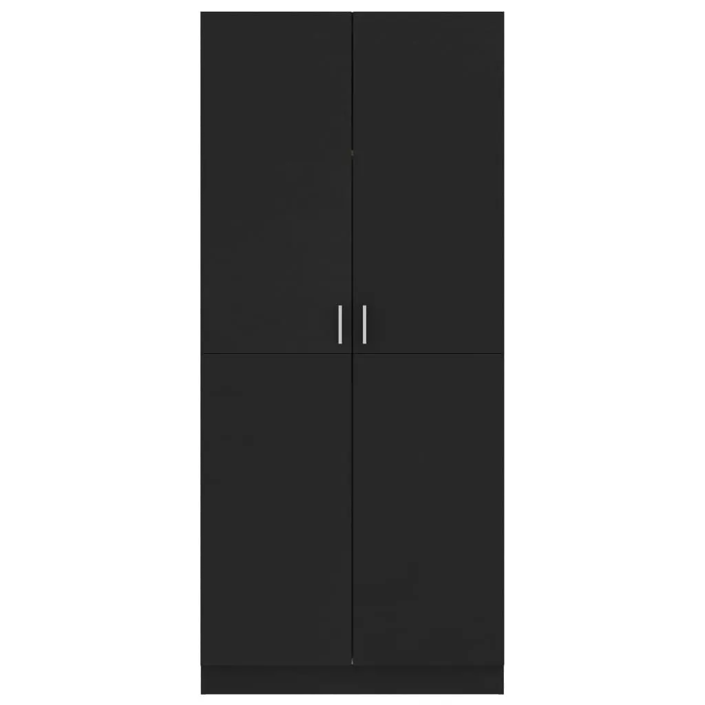 Wardrobe Black 80x52x180 cm Engineered Wood