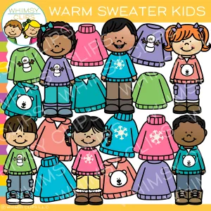 Warm Sweater Kids Clip Art