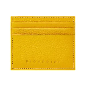 Yellow Unisex Floater Leather Card Wallet