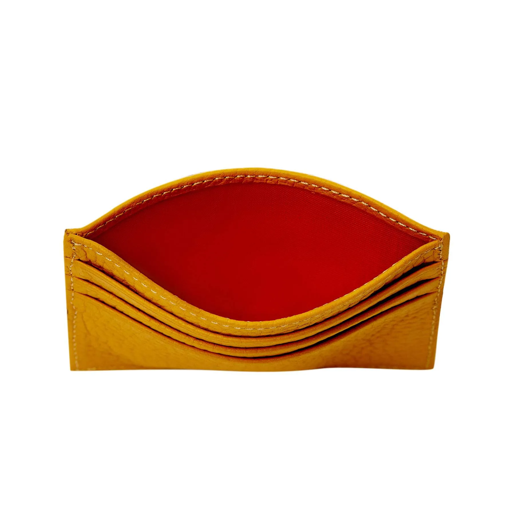 Yellow Unisex Floater Leather Card Wallet