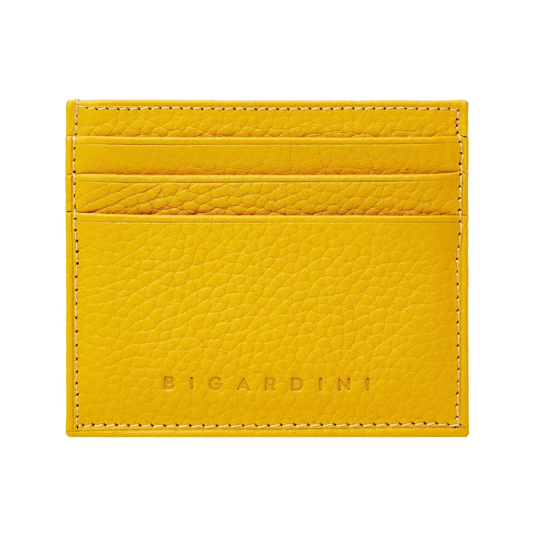 Yellow Unisex Floater Leather Card Wallet