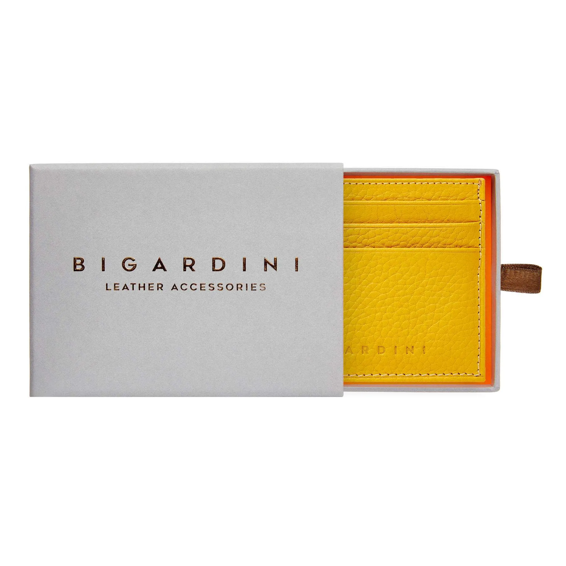 Yellow Unisex Floater Leather Card Wallet